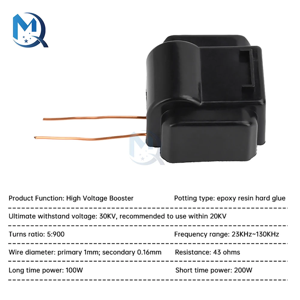 20KV High-power High-voltage Package High-frequency Transformer Ignition Coil Ozone Generator Oil Fume Purification Negative Ion