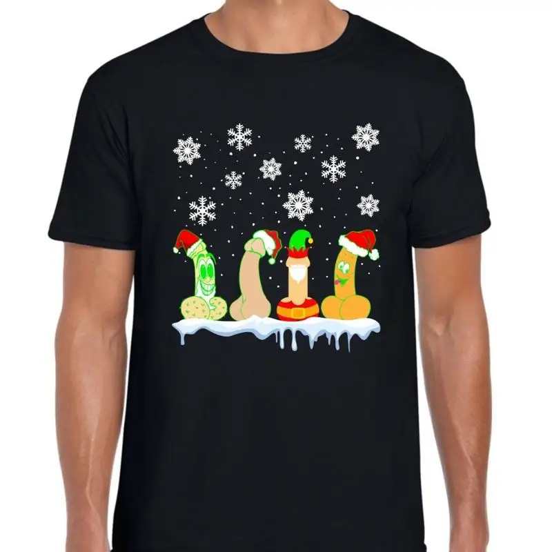Penis Ugly Christmas T Shirt Funny Di K Gay Xmas Day Santa Top