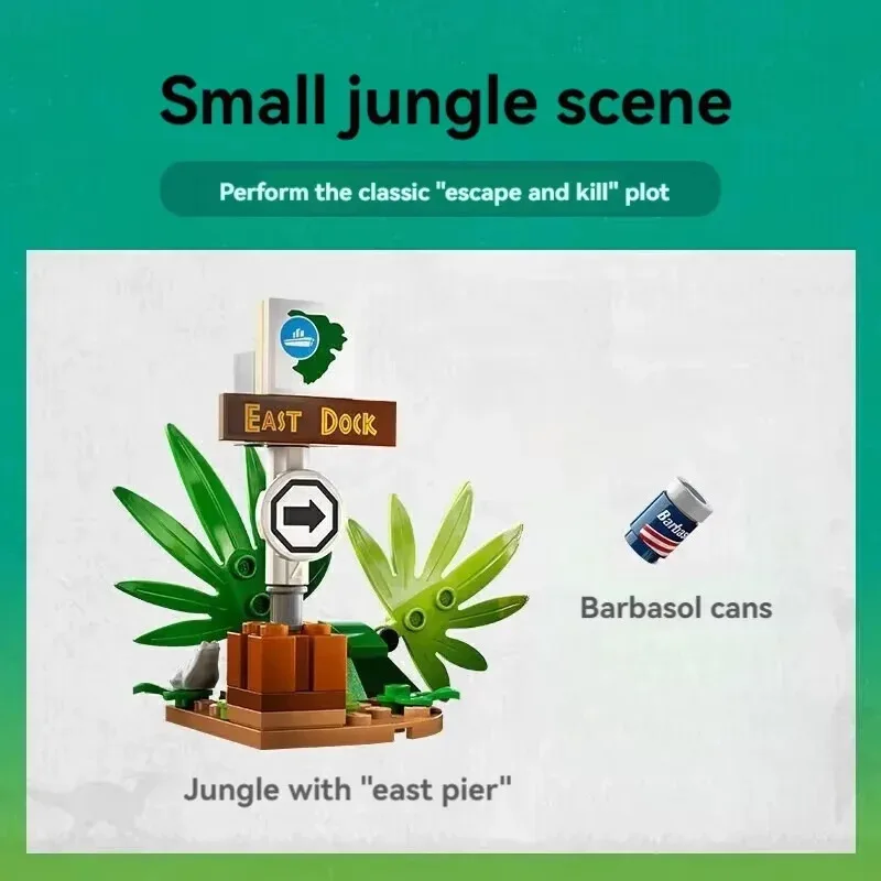 Compatibile MOC Set Dinosaur Park Serie Building Blocks Dilophosaurus Ambush Regali di Natale per bambini Assemblaggio di giocattoli 76958