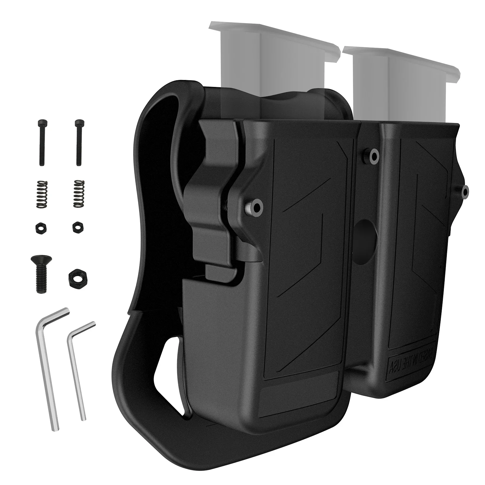

2025 Universal Double Mag Holder for 9mm 10mm .40 .45 Double Stack Mag Pistol Magazine Holster Pouch Hand Gun Mag Carrier