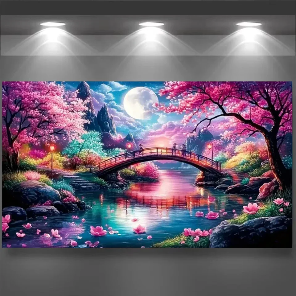 

Удивительная загадочная весенняя ночь DIY 5D алмазная живопись полная мозаика Алмазная вышивка распродажа розовое дерево пейзаж домашний декор подарок