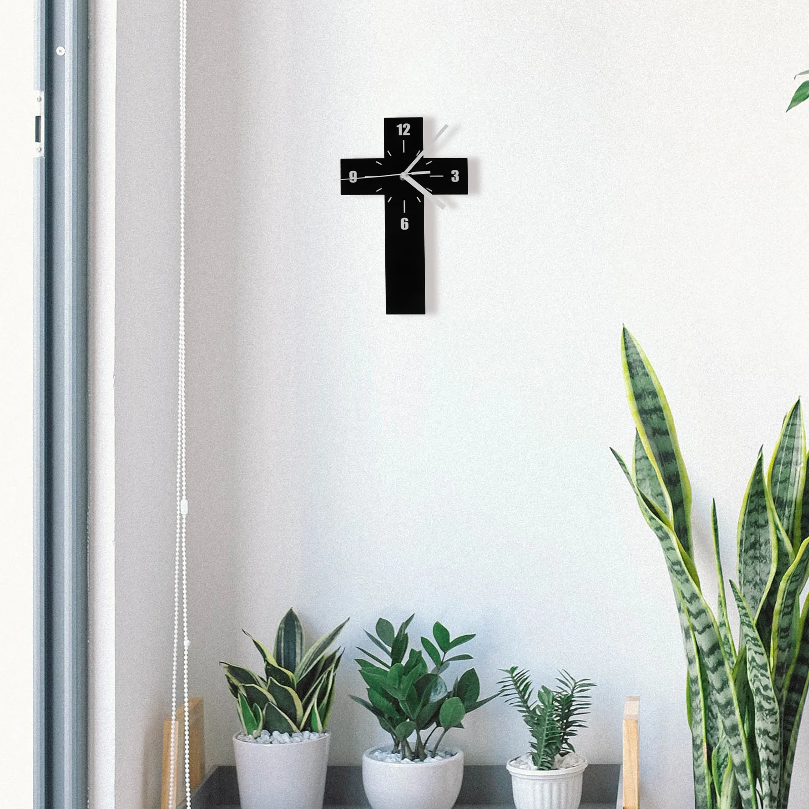 

Cross Style Wall Clock 12 Inch Silent Non-Ticking Modern Decorative Clock For Home Office Bedroom Acrylic Hanging