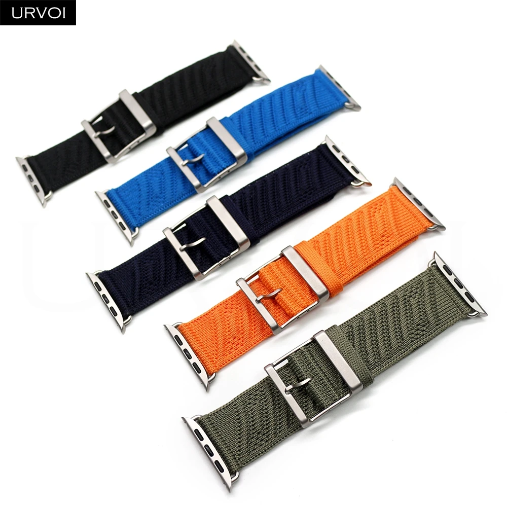 URVOI Strap for Apple Watch Ultra 3 2  sporty En Mer band ocean waves pattern Polyamide custom buckle women wristband 45 46 49mm