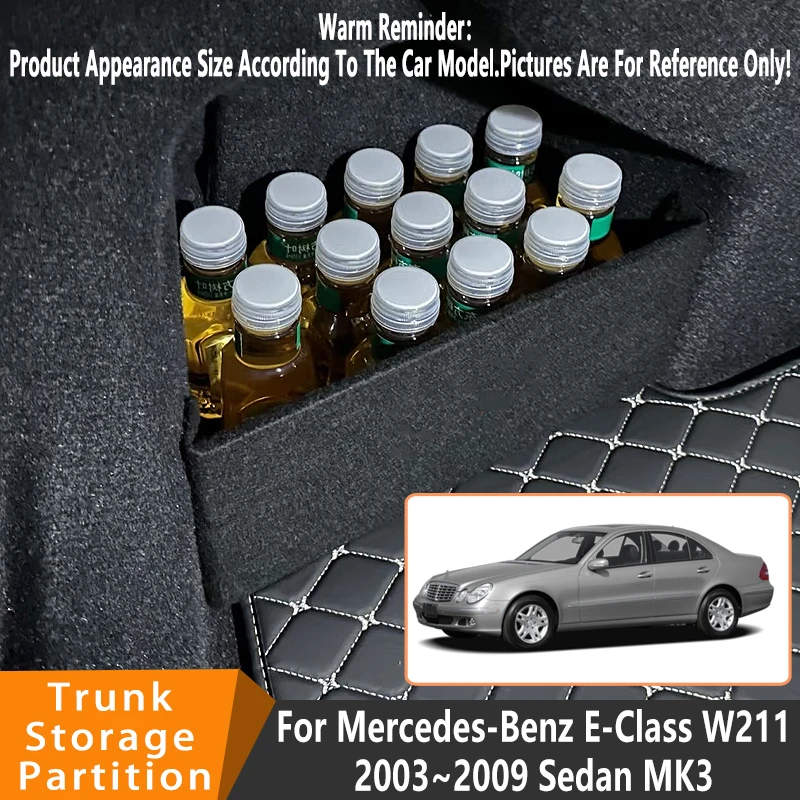 

Auto Accessories For Mercedes-Benz E-Class Sedan 2003~2009 Car Organizer Trunk Side Partition Trunk Interior Storage Box Parts