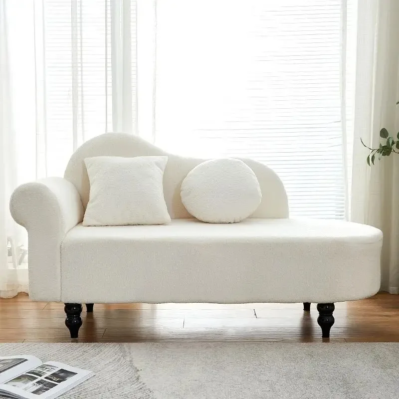 160CM Chaise Sofa Modern Accent Chair for Bedroom Window Cozy Reading Nook Boucle Fabric Space Saving Home Decor