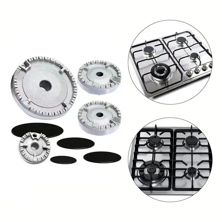 Gas Stove Burner Lid Set Materials Ensures Durability And Performance Uniform Heat Distribution Easy To Clean After Cooking