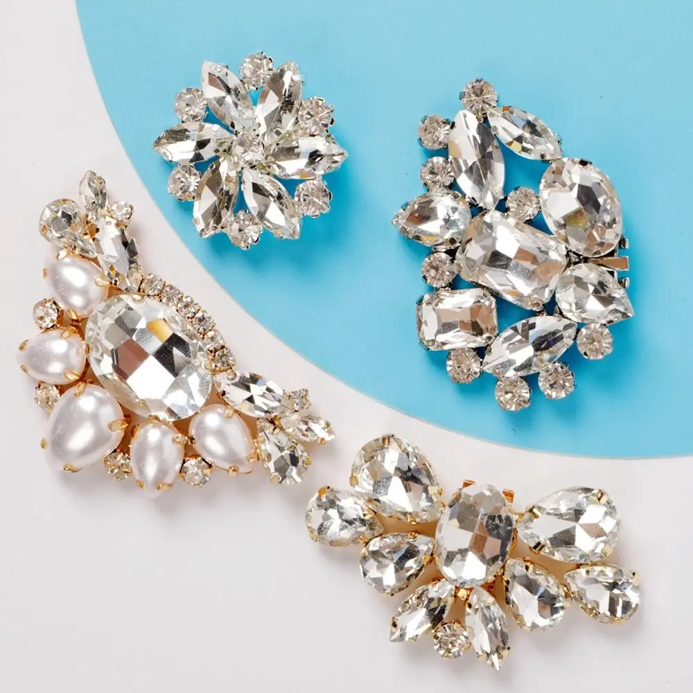 2pcs Women Lady Rhinestones Crystal Bride Shoes Shoe Clip Charm Buckle Charms Jewelry Shoes Decorations
