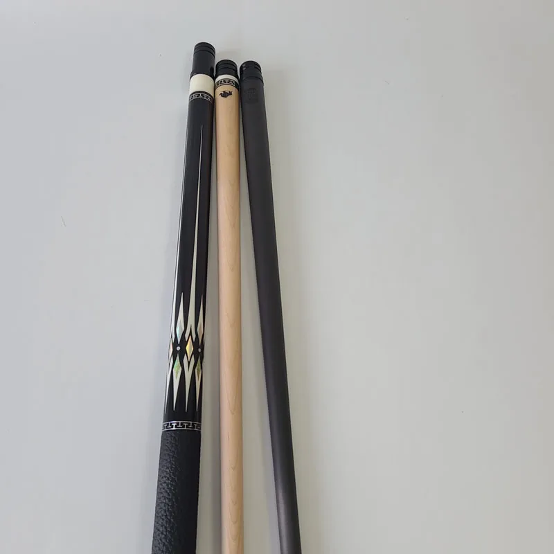عالية الجودة 2 قطعة خشب القيقب ألياف الكربون تجمع جديلة مجموعة بعقب واحد مع 2 محاور شعاعي دبوس البلياردو جديلة مع الكربون جديلة تمديد