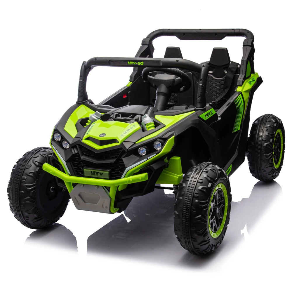 24V Two-Seater Kids Ride on UTV W/Parents Remote Control,Four-Wheel Suspension,Slow Start,Large Wheel Design,Anti-collision Bar