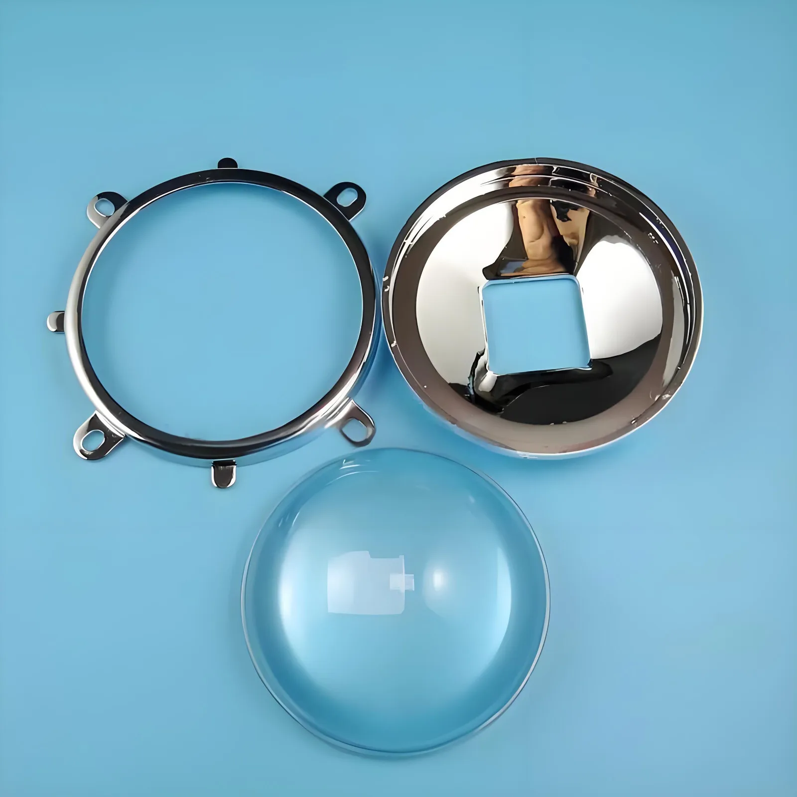 20W-100W LED عدسة كيت 44mm عدسة زجاجية بصرية عاكس كأس شرائح تثبيت