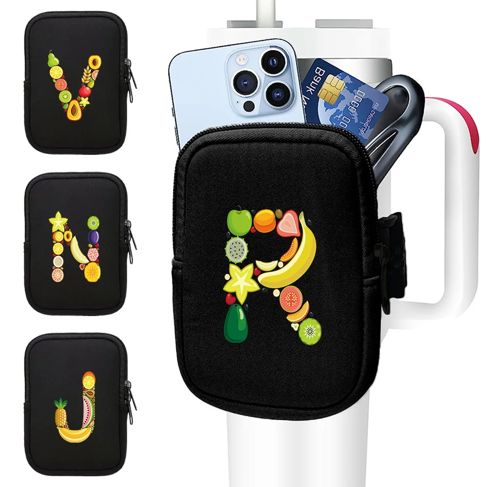 

Спортивные аксессуары для фитнеса на открытом воздухе 40 унций/20 унций/30 унций бутылка для воды с фруктами и буквами и сумка для чашки нейтральные мешки для хранения наручная сумка