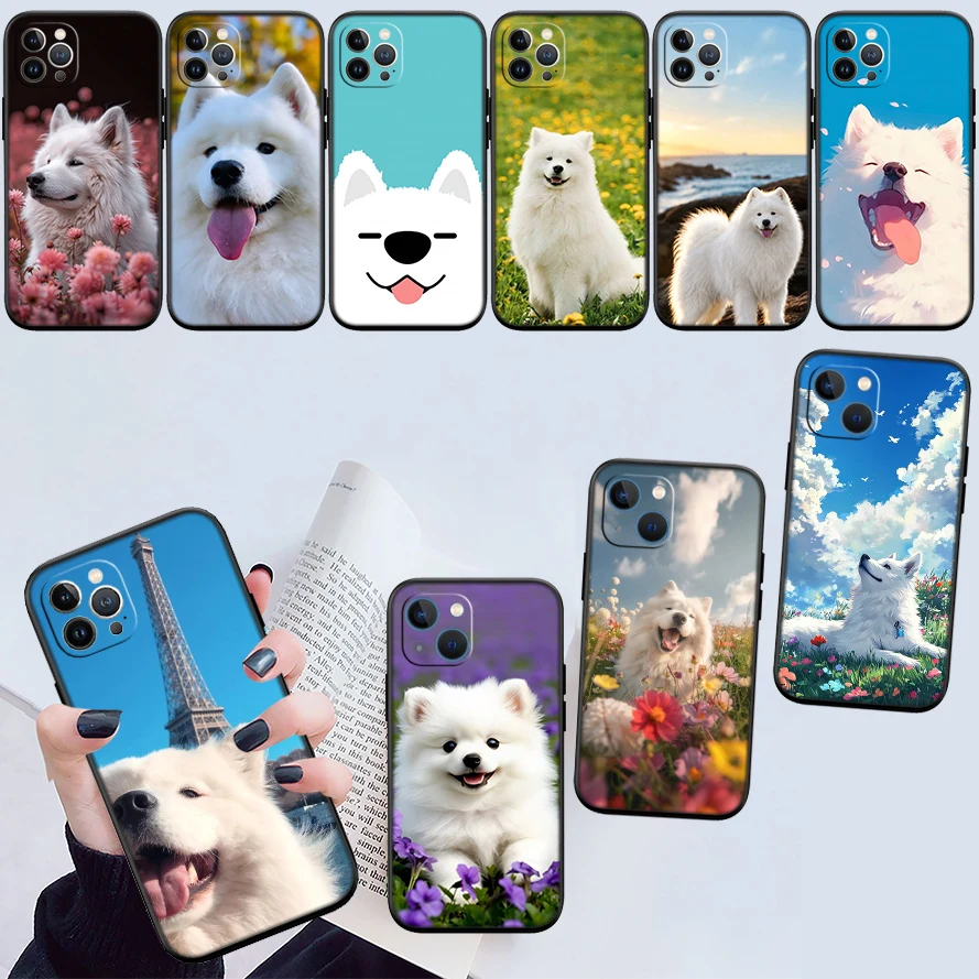 HY7 Cute Samoyed Dog Shell Phone Case for Samsung Galaxy Note 10 20 S23 S24 S25 Ultra FE Plus Edge Lite A02S A35 A07 A17