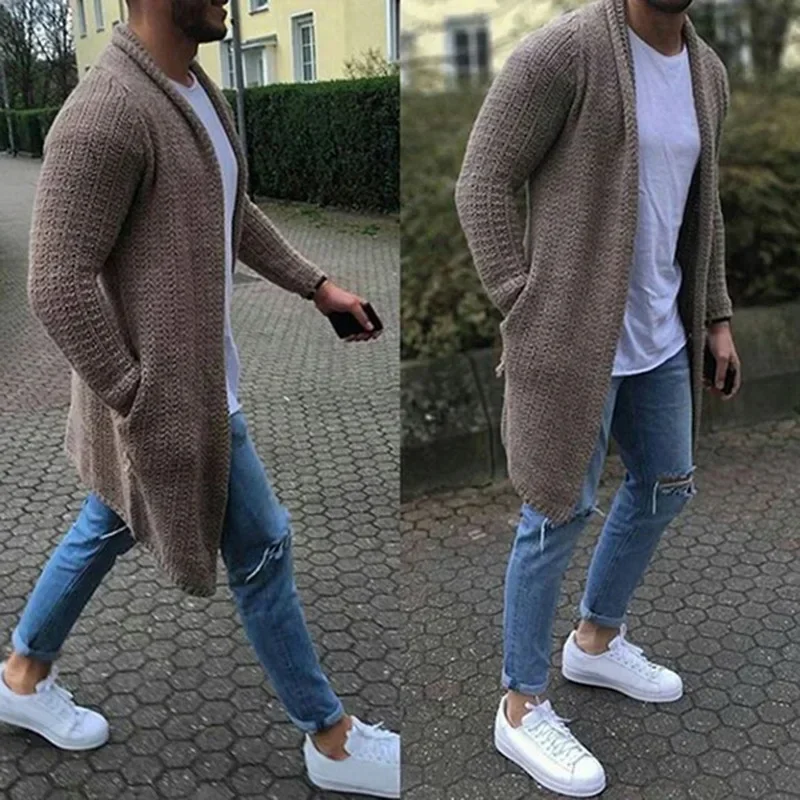 European and American Men's Fashion Sweater, Spring and Autumn Long Sleeve, Large Size, Casual Versatile Knitted Cardigan