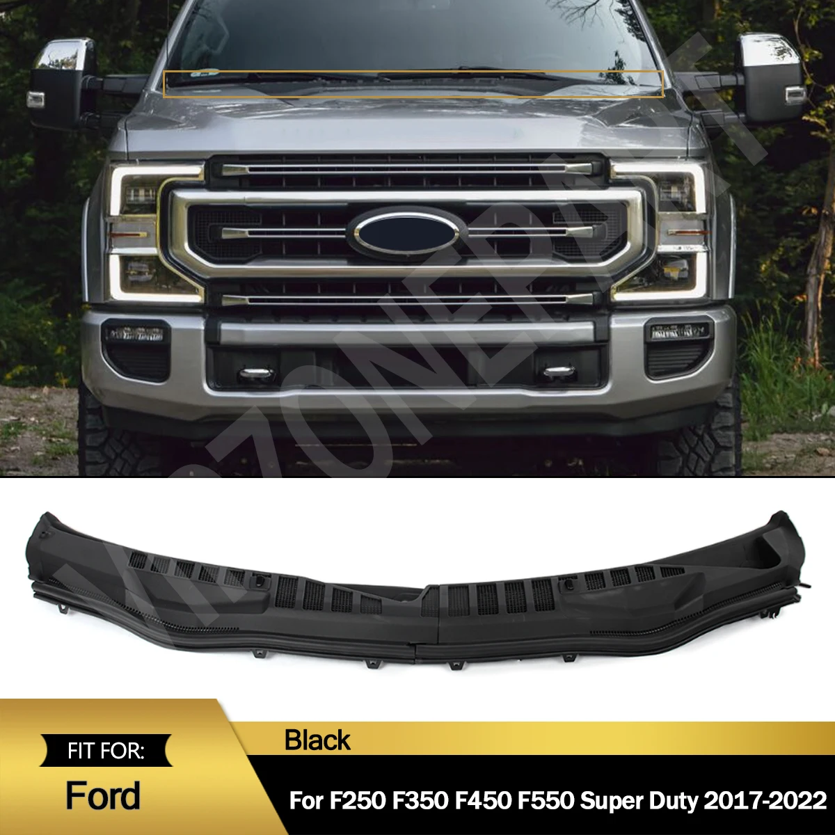 1 Pair Windshield Wiper Cowl Panel Grille For 2017-2022 Super Duty F250 F350 F450 F550 Water Guide Plate Auto Exterior Parts Kit