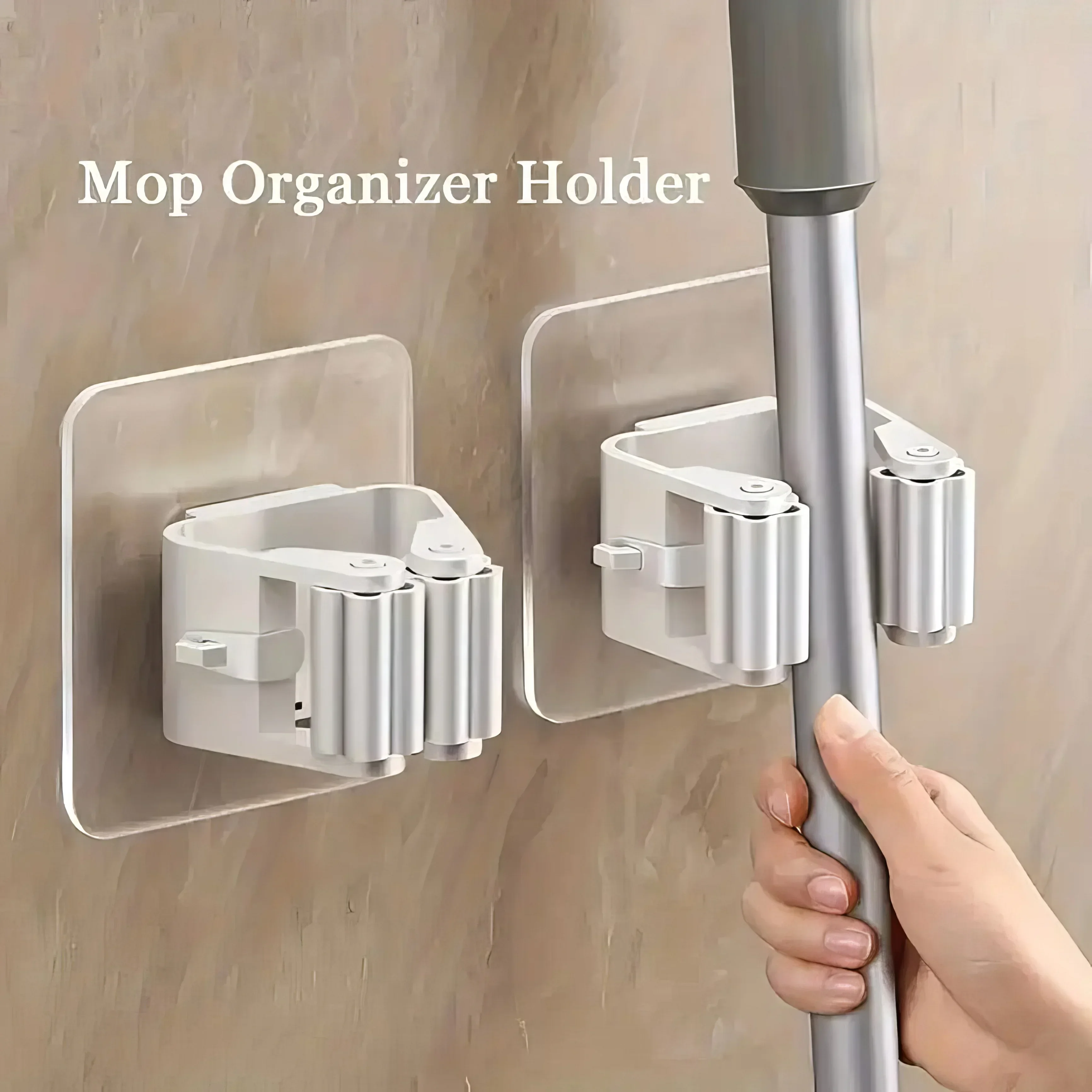 Mop Racks with No Drilling, Space Saving Design, Minimalist Style, Suitable for Bedrooms, Gardens, and Bathrooms - Detail 1