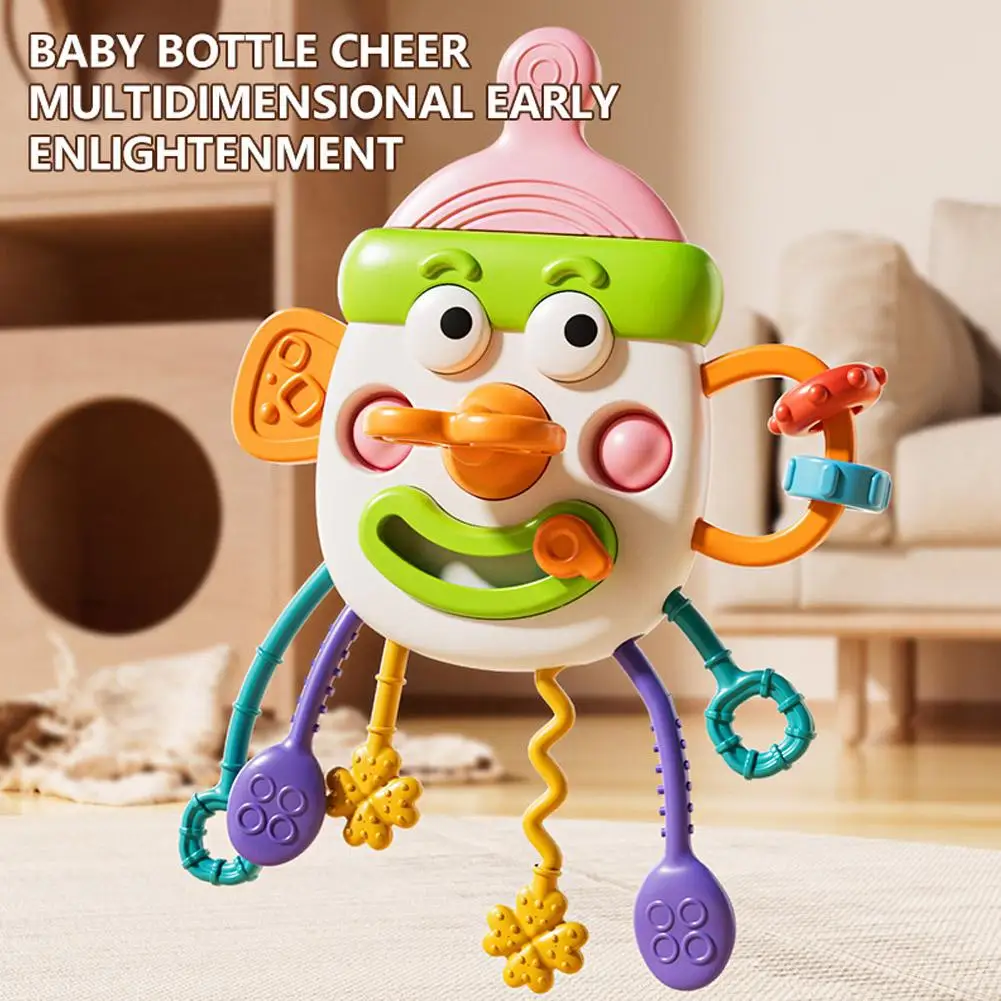 NEW Baby Toys Montessori Silicone Toy Travel Pull String Toy Developing Fine Motor Skill Multi-Sensory Activity Toy Gift