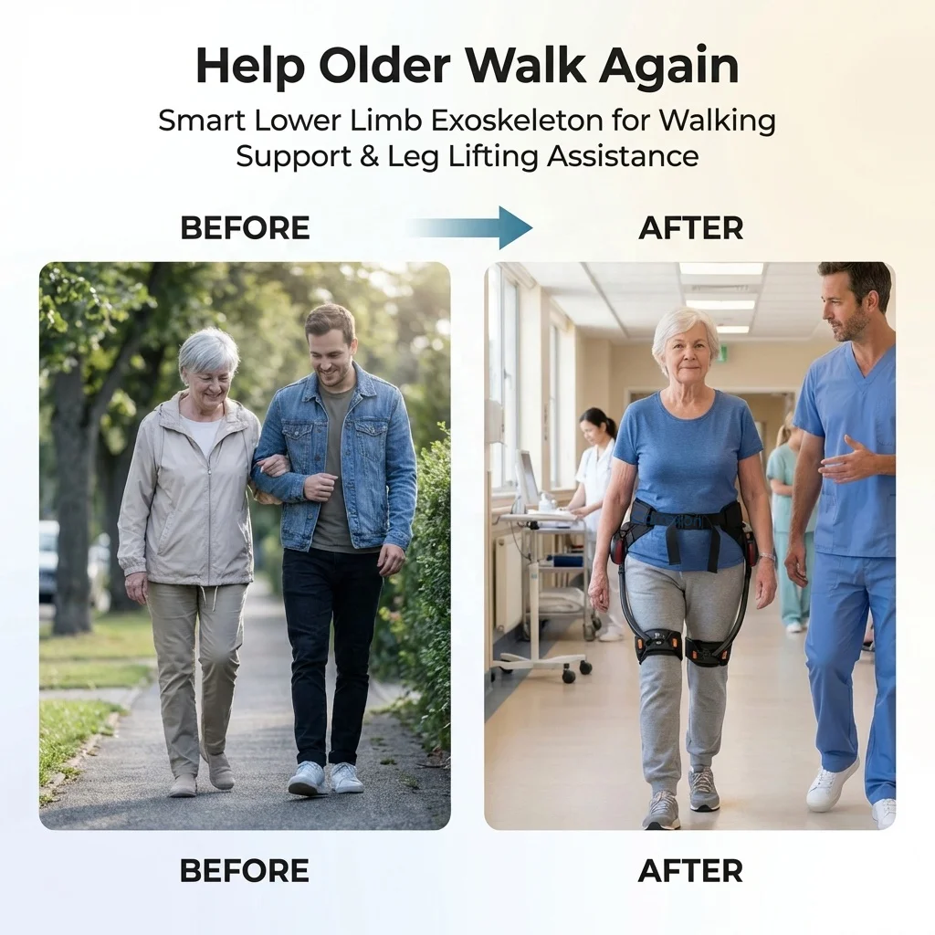 Lowe=r Limb Walking Assist Exoskeleton, Smart Rehab Walker for Seniors, Home Stair Climbing & Hiking Mobility Device