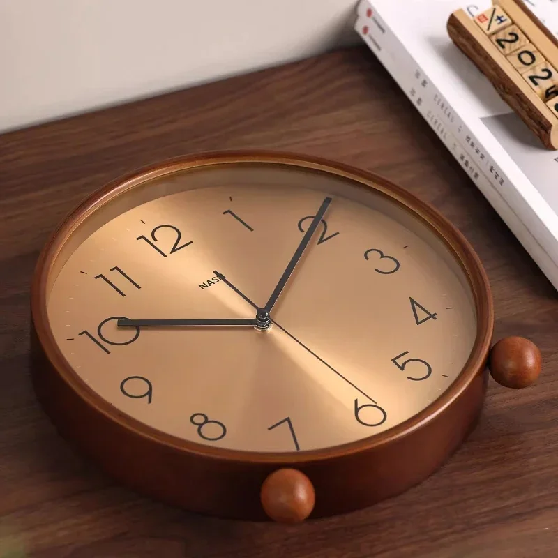 Vintage Light Luxury Solid Wood Clock Living Room New Home Pendant Clock Desktop Pendant Placement