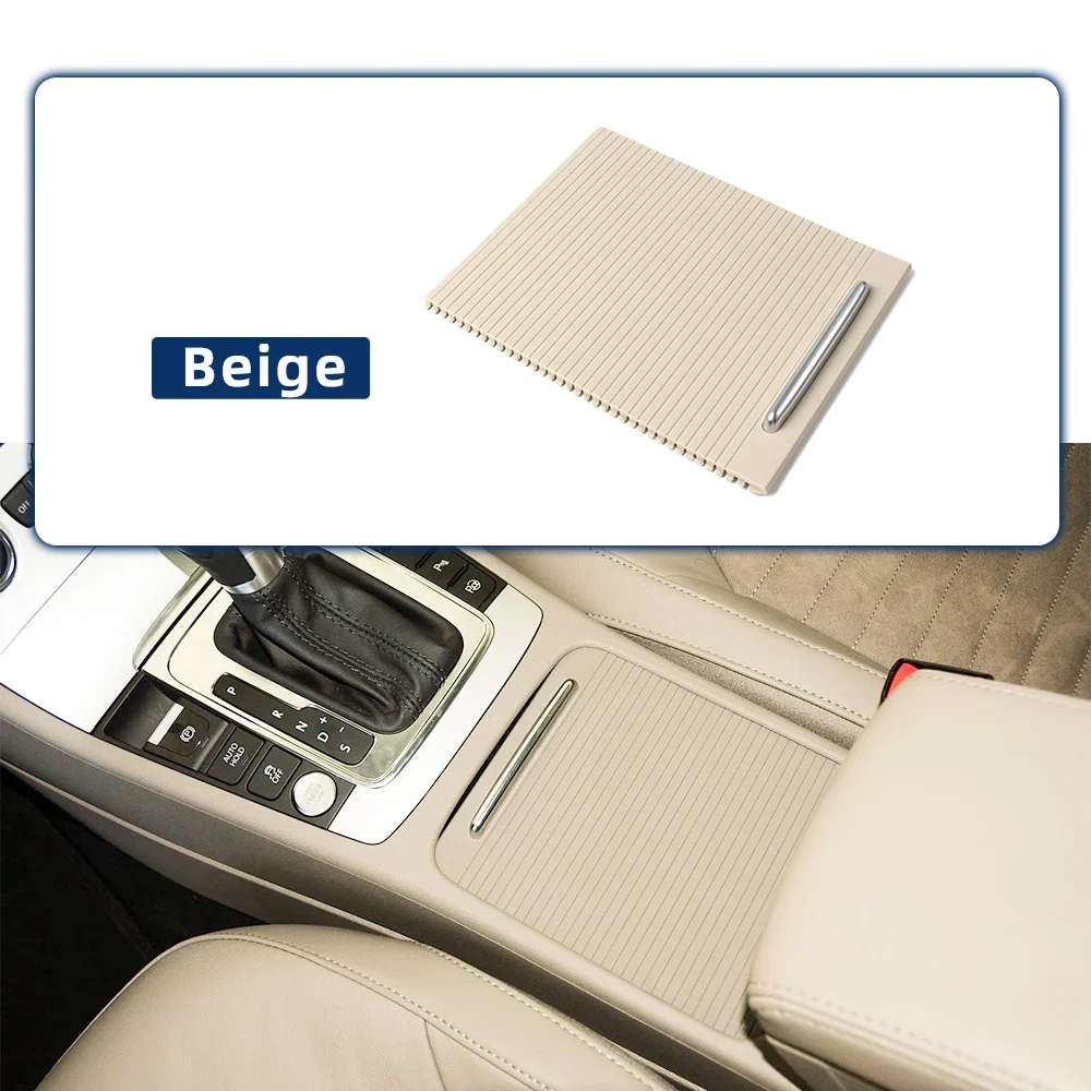 Interior Armrest Center Console Cup Holder Cover Trim Zipper Rolling Shutter Blind Cover For Volkswagen Magotan CC Passat B6 B7