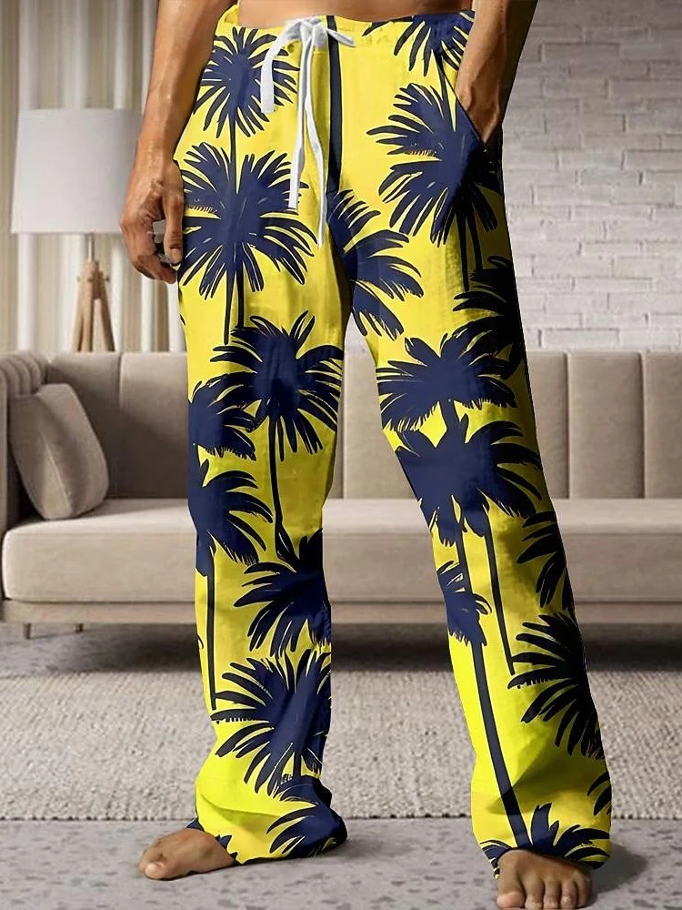 

Outdoor Vacation Casual Men's Versatile Trousers, 3D Printed Hawaiian Coconut Tree Men's Casual Trousers, Casual And Versatile