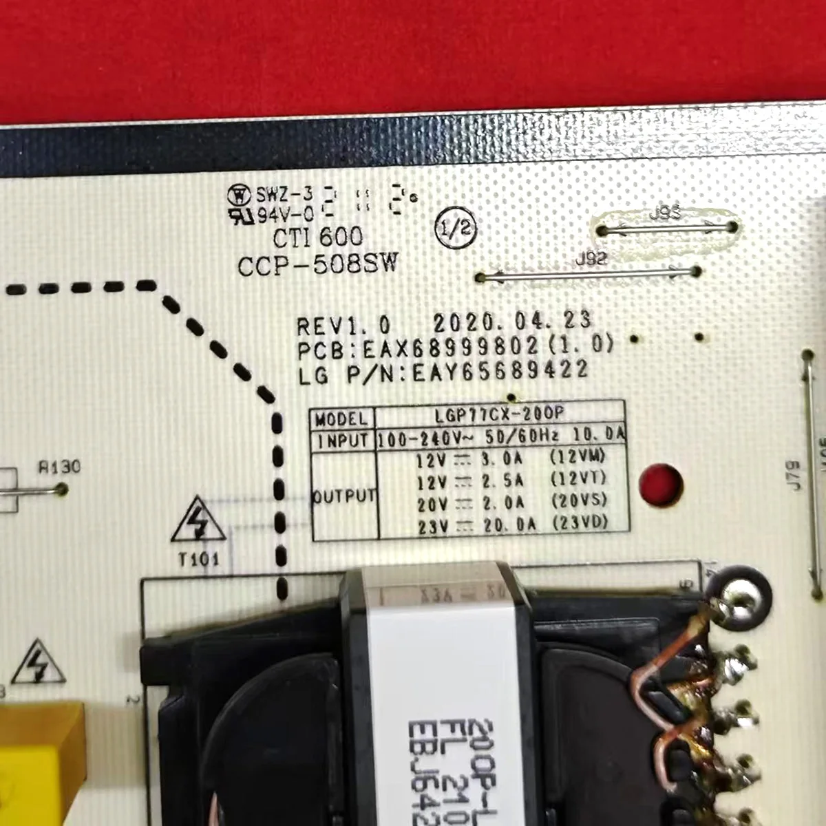 Imagem -05 - Placa do Poder para Oled77c1pcb Eax68999802 Eay65689422 Lgp77cx200p