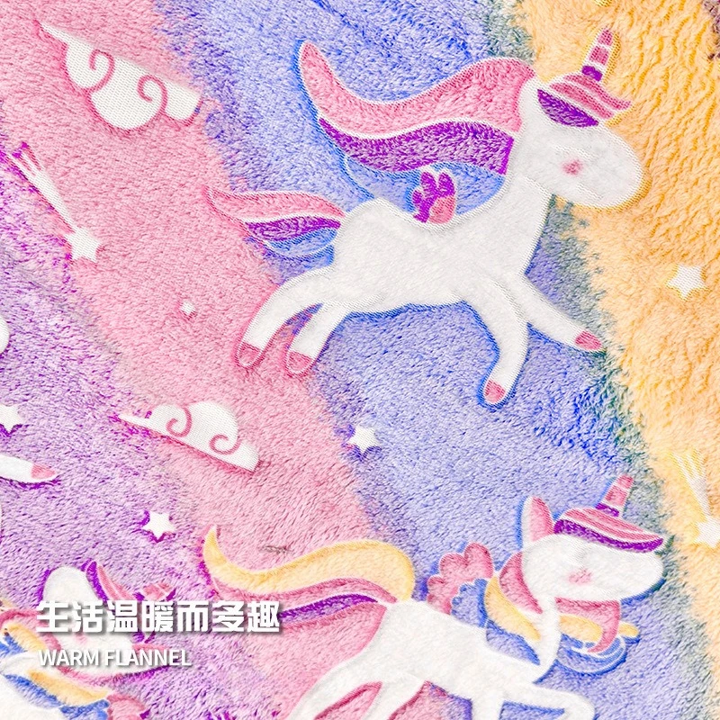 Twill Unicorn Luminous Blanket Rainbow Pegasus Kids Blanket Warm Car Bedroom Office Nap Blanket