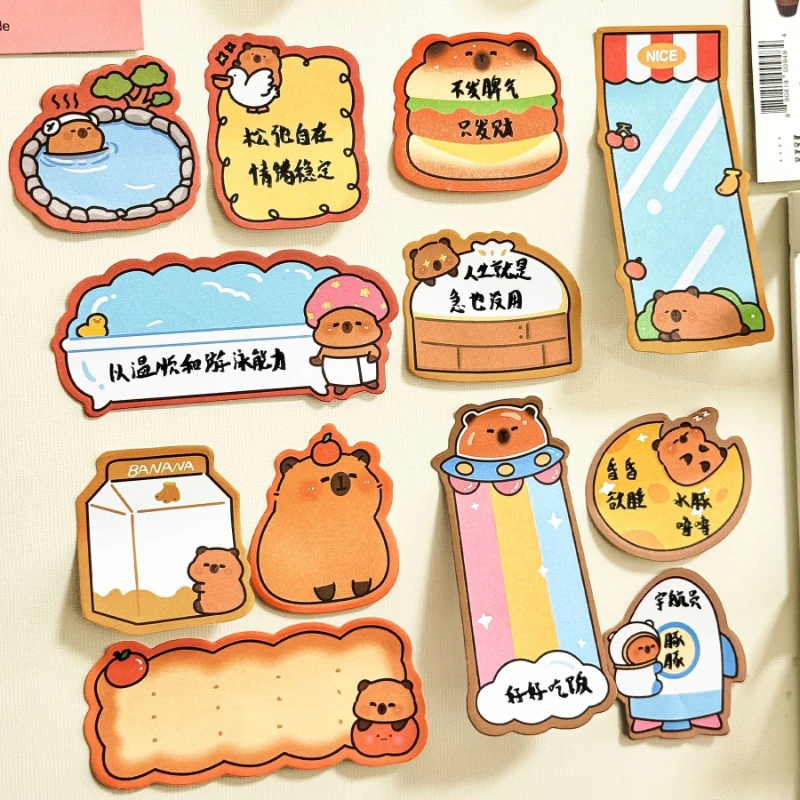 Büro Schulbedarf Kombination Student Niedliche Nachricht N Mal Cartoon Mädchen Herz Capybara Aufkleber Notizblock Kawaii Briefpapier
