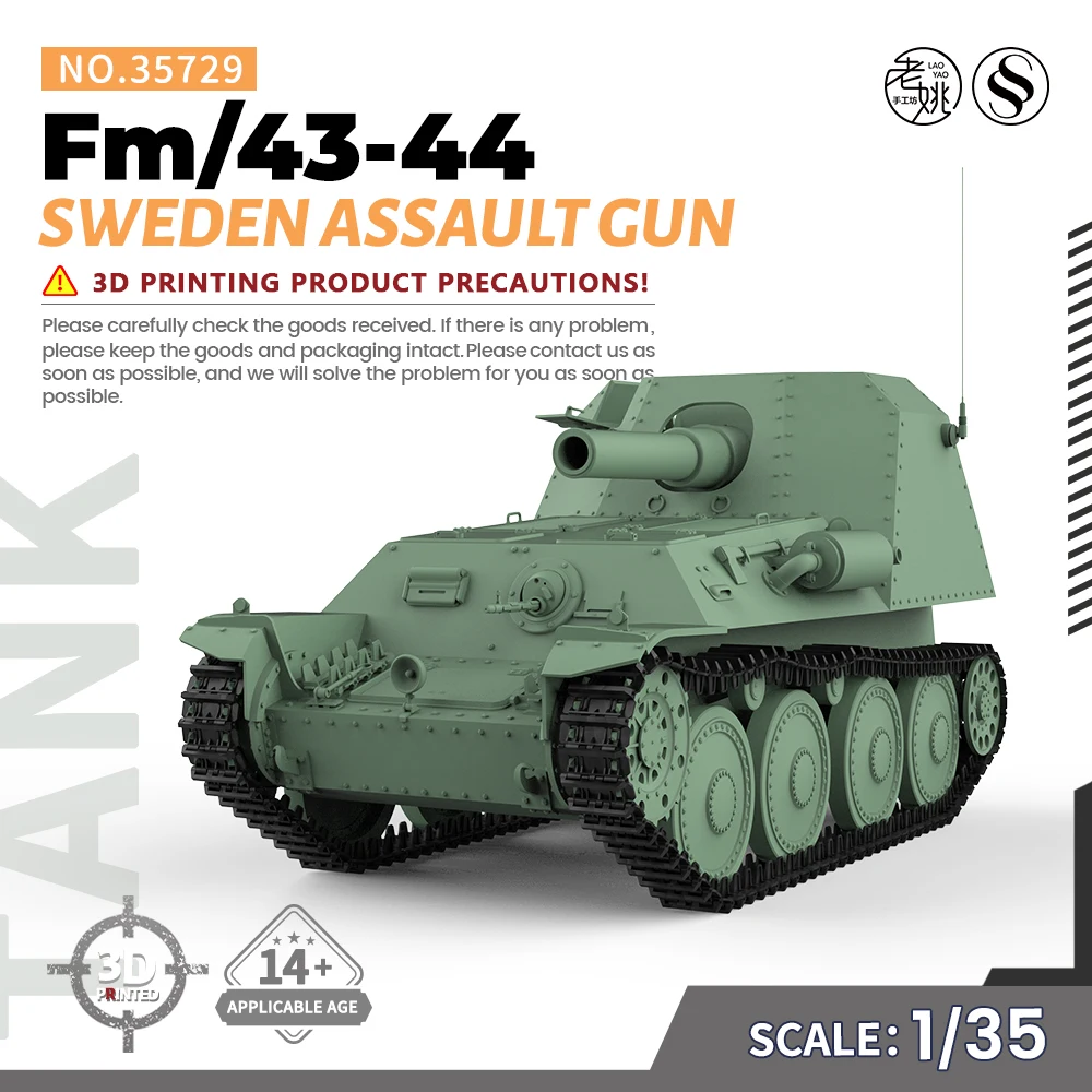 

SSMODEL SS35729 1/35 Military Model Kit Sweden Assault Gun Fm/43-44