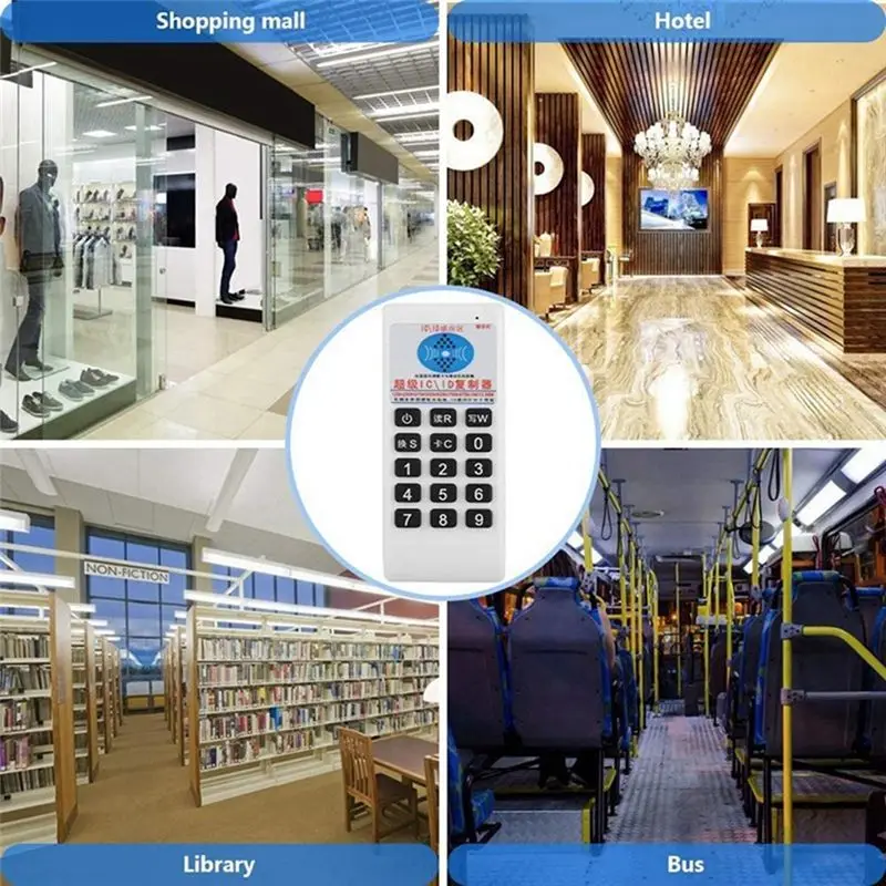 RFID IC Card Reader Writer Duplicator 125kHz-13.56MHz Smart Card Copier with 5x UID Keychain for Access Control