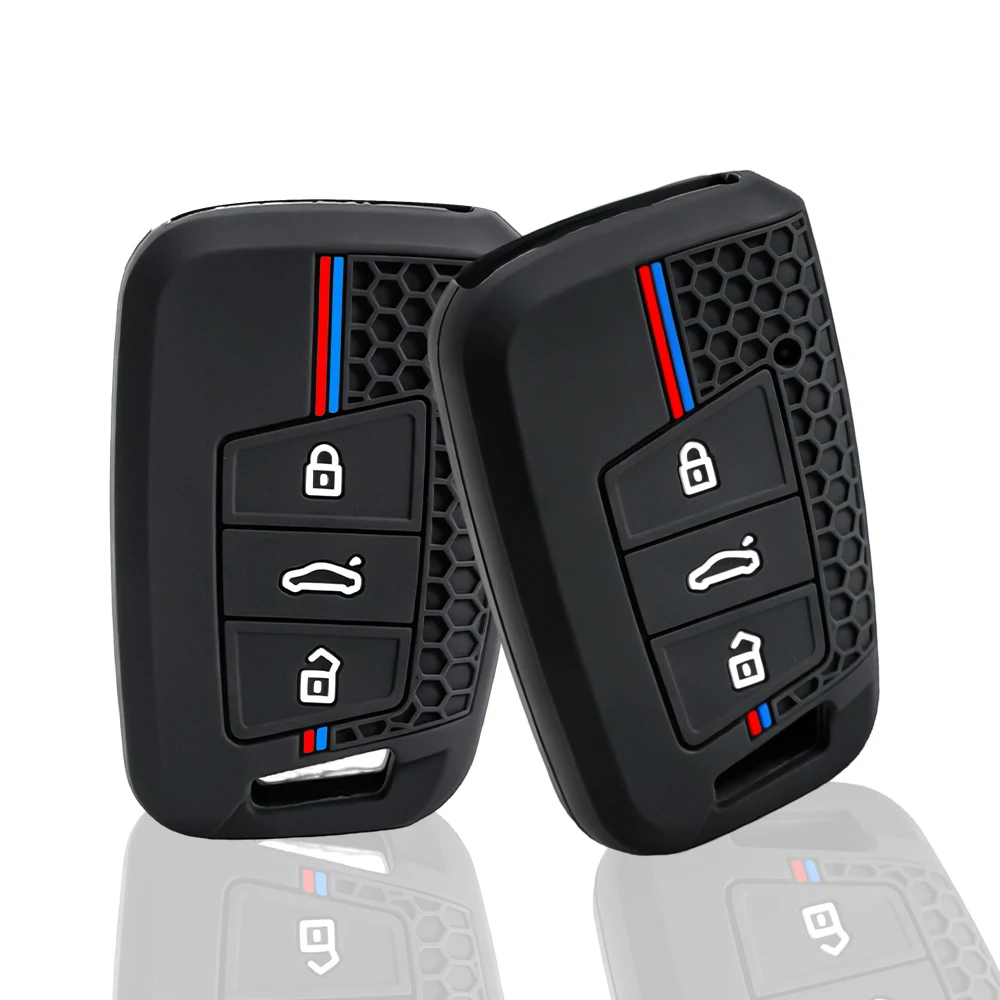 3 Button Silicone Remote Car Key Case Cover For VW PASSAT B8 Skoda Kodiaq Superb A7 Car Keyless Fob Shell Holder Protector