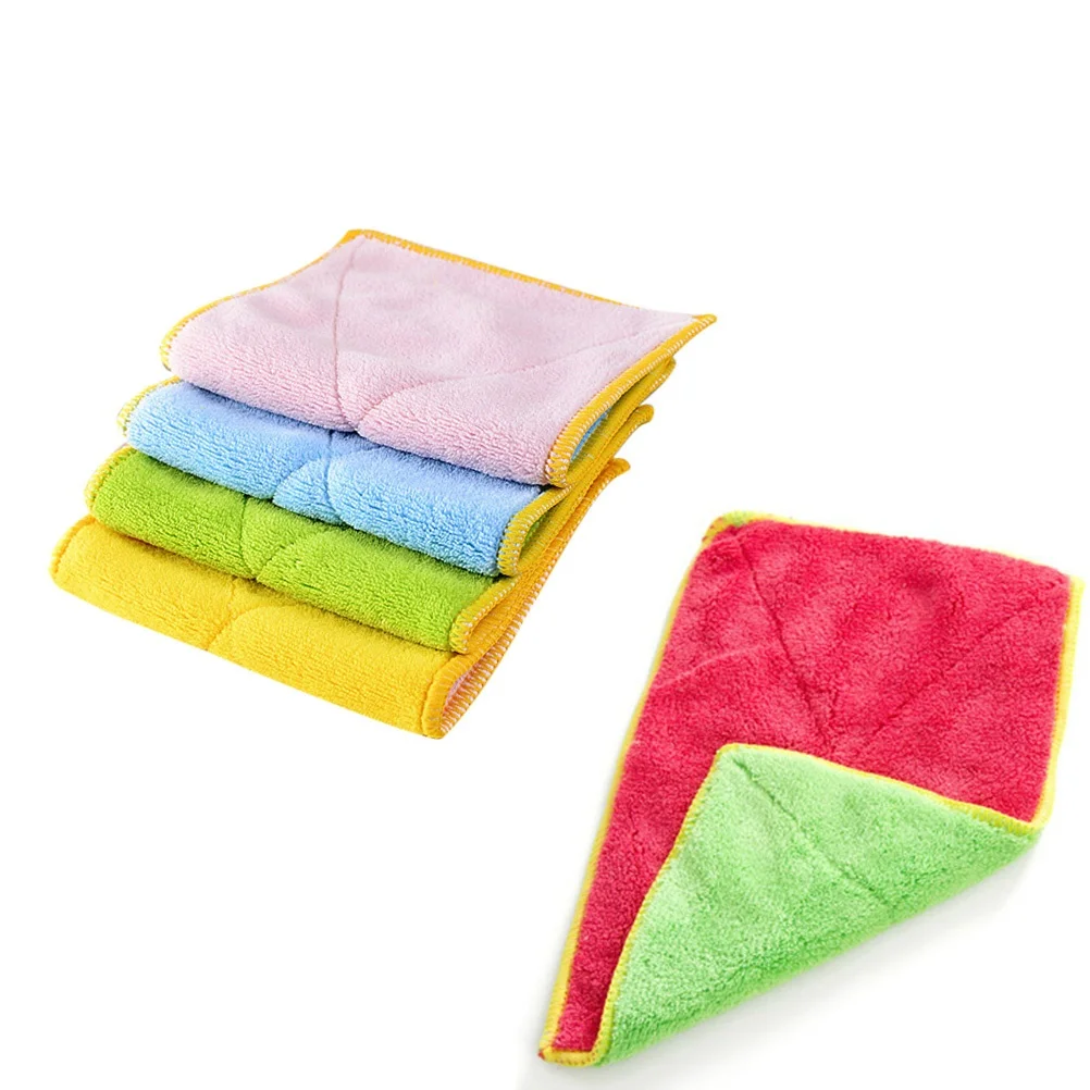 

5 Pcs Absorbent Microfiber Dish Towels Cleaning Cloths Kitchen Wipes Water Absorbing Rag Furniture Dust Cloth