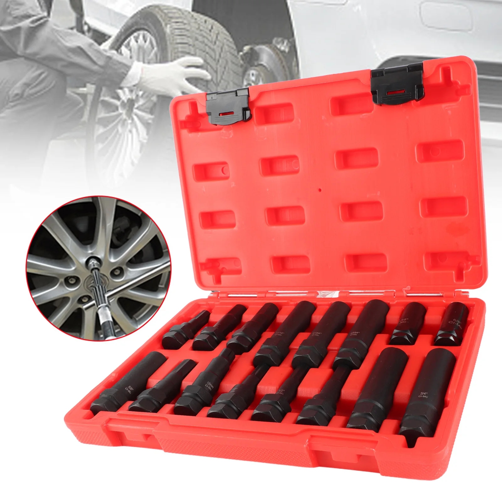 Car Wheel Locking Lug Nut Master Set Lock Key Removal Tool Kit Locking Lug Nut Removal Tool Wheel Lock Key Removal Tool