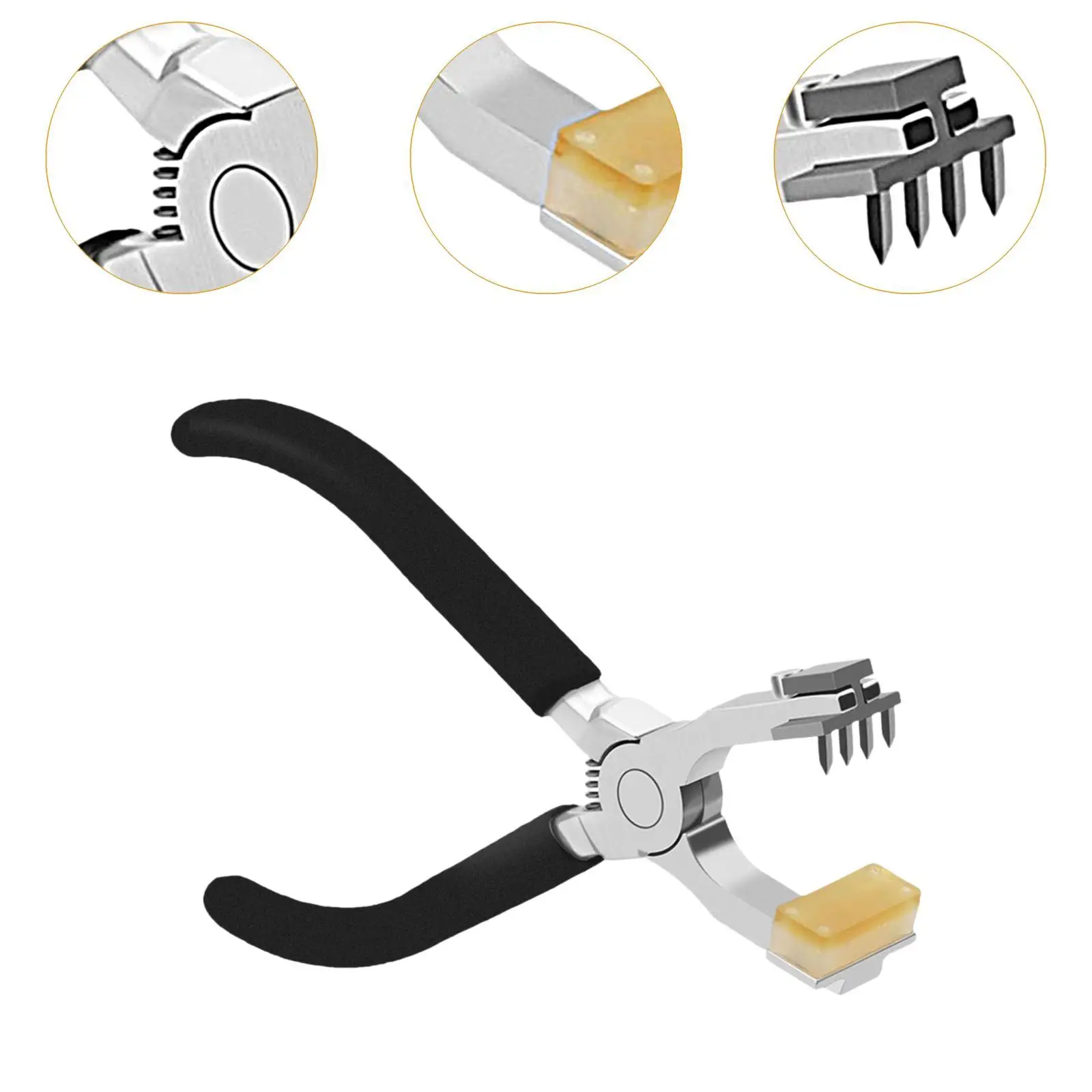DIY Leather Art Craft Hole Punch Tool Hand Plier with Interchangeable Heads for Belts Purses Watch Bands Straps Comfortable PP