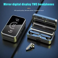 S20 Wireless Headphones 5.1 Bluetooth Earphones Reflective LED Mirror Design TWS Touch Stereo Sports Earbuds Waterproof Headset