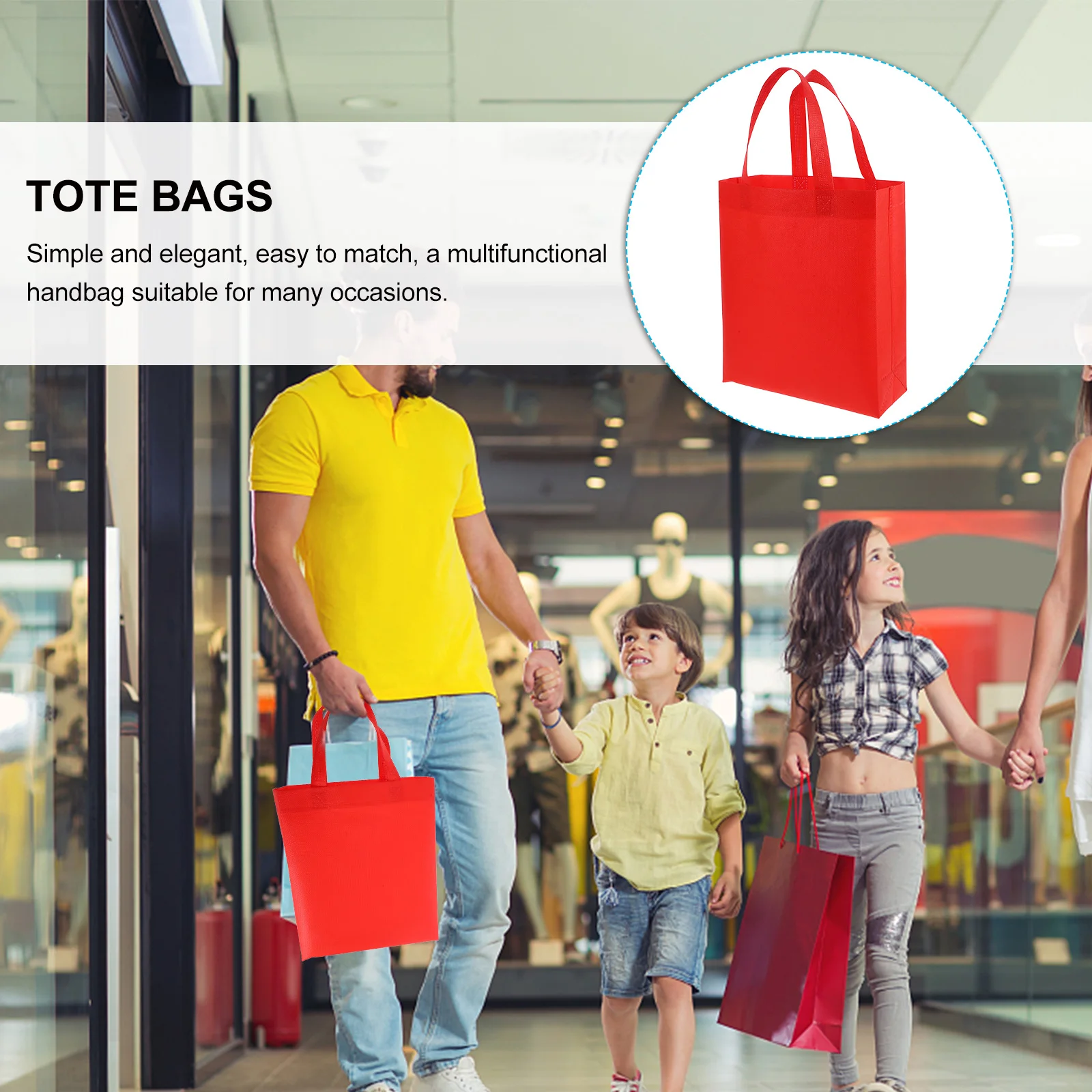

30pcs Non Woven Tote Bags Yellow 25x30x10 Reusable Shopping Travel Outdoor Gift Storage Multipurpose Grocery H bags Foldable