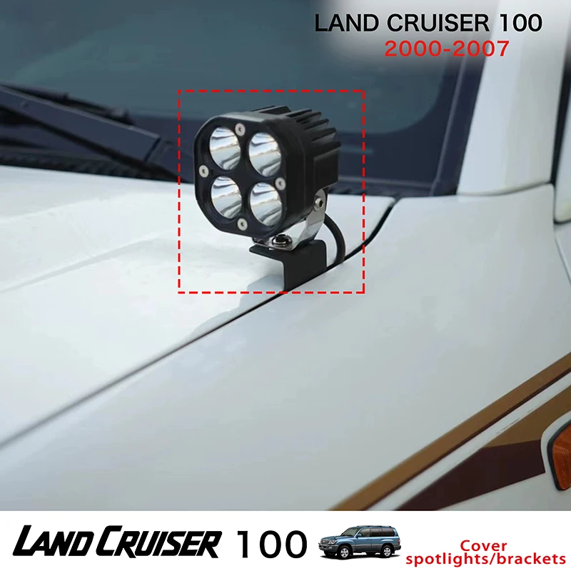 

Для Toyota Land Cruiser LC100 капот прожектор монтажная база капот декоративные аксессуары LC100 кронштейн дневных ходовых огней