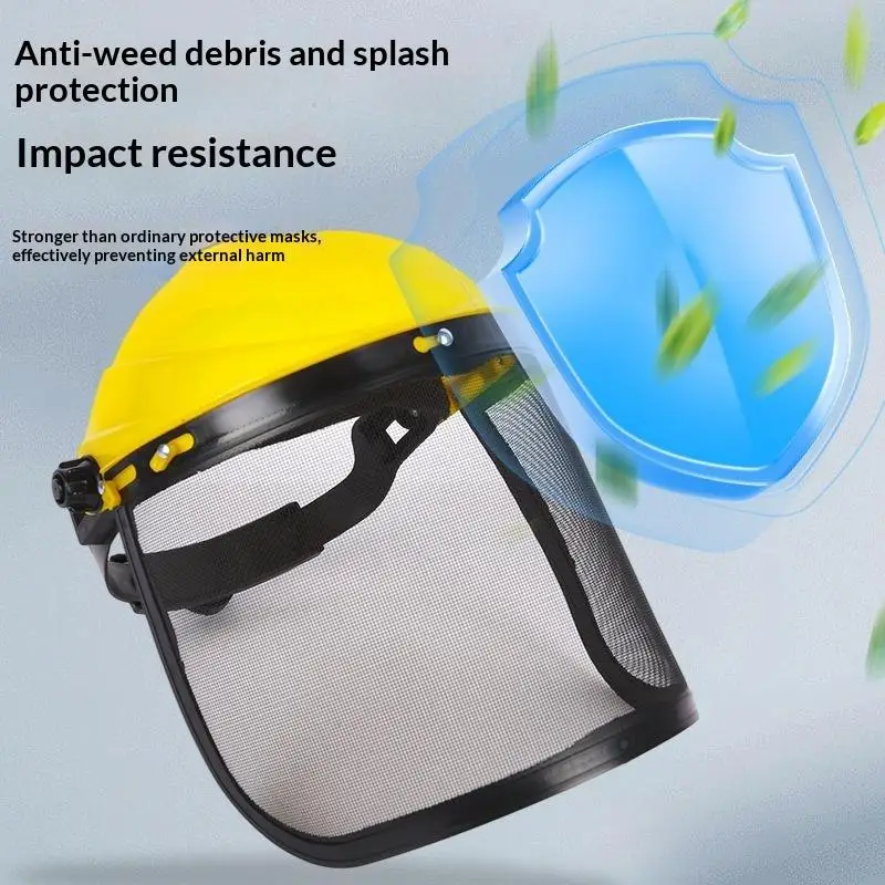 （CC44）1 Pc Full Face Mesh Visor Garden Grass Trimmer Helmet Hat Brush Cutter Yard Mowing Face Cover Guard