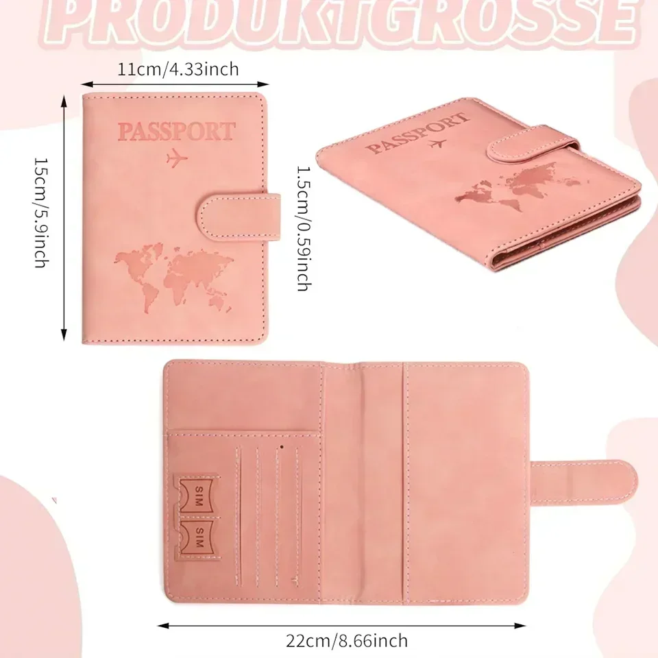 2025 Men Women HaspTravel Passport Cover Holder Case PU Leather Ticket Wallet Protective with Credit Card Holder Protector Case