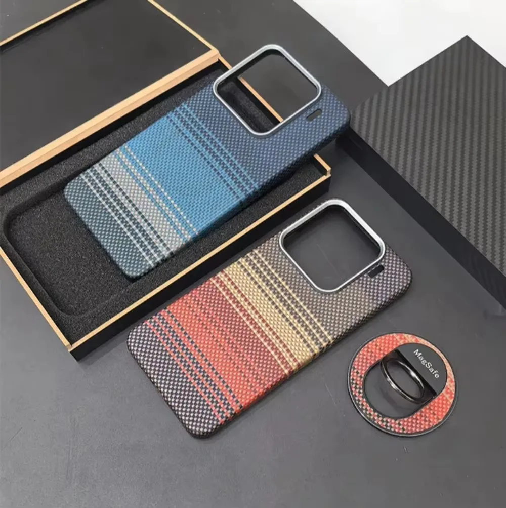 Aramid Fiber Magnetic Phone Case for Xiaomi 15 Real Carbon Fiber Anti-drop Shell for xiaomi 15Pro Ultra-thin Mobile Phone Cover