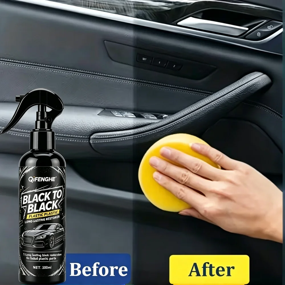 Picture 6: Black to Black Plastic Restorer, Long-Lasting Black Restoration for Faded Car Plastic, Wax Coating Formula Renews Auto Interiors