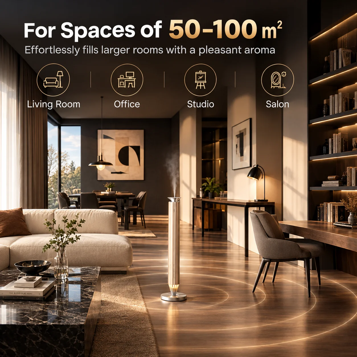 3004 Designer Pencil Type Gold 100ml Essential Oil Diffuser For Home Hotel Office V911S Professional Waterless Diffuser Silent