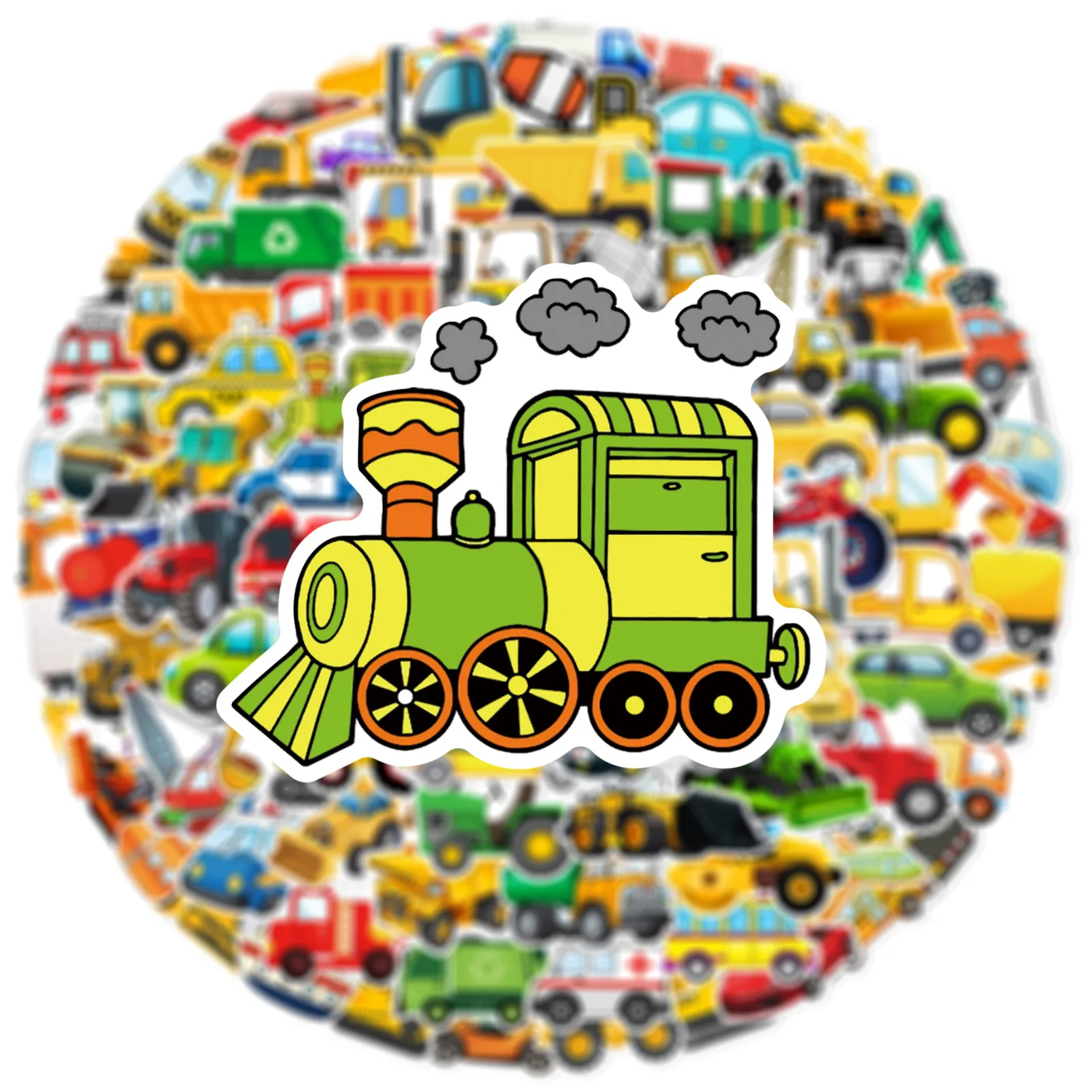 10/30/60/120PCS Construction Truck Stickers Excavator Aeroplane Cartoon Stciekrs Graffiti DIY Luggage Laptop Phone Bike Decals