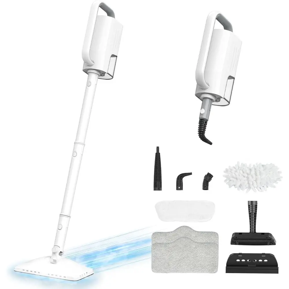 

6-in-1 Steam Mop, 1200W Rotated Steam Cleaner or Home, 2 es, 400ML Removable Tank, 23T Cord, 2 Washable Pads, Multi-Surace Steam