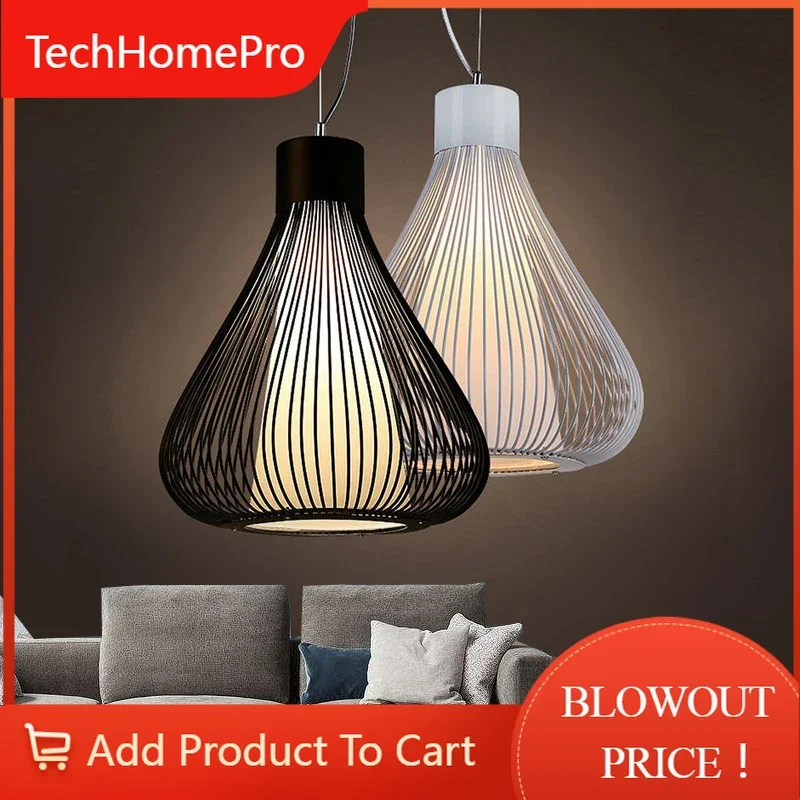 TechHPBird Cage Small Chandelier Bar Counter Teahouse Hot Pot Restaurant Dinning Room Hanging Lamp