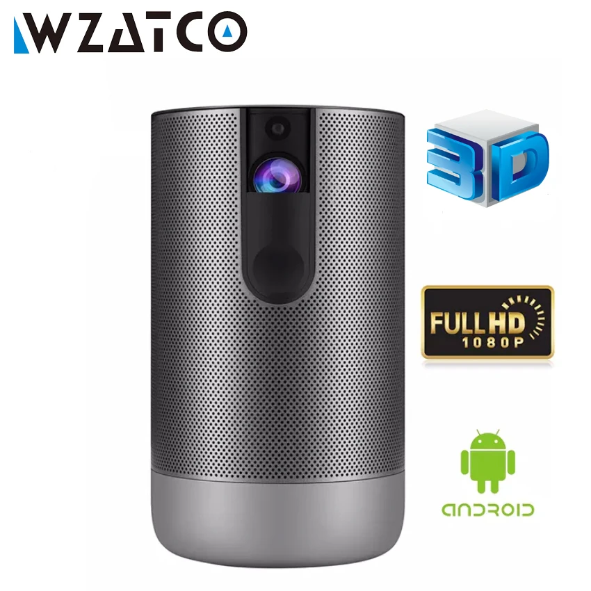 WZATCO D2 DLP Link Projektor 3D Full HD 1920x1080P Android 5G wifi 300Inch Smart Proyector Obsługa 4K Gra wideo LED Beamer