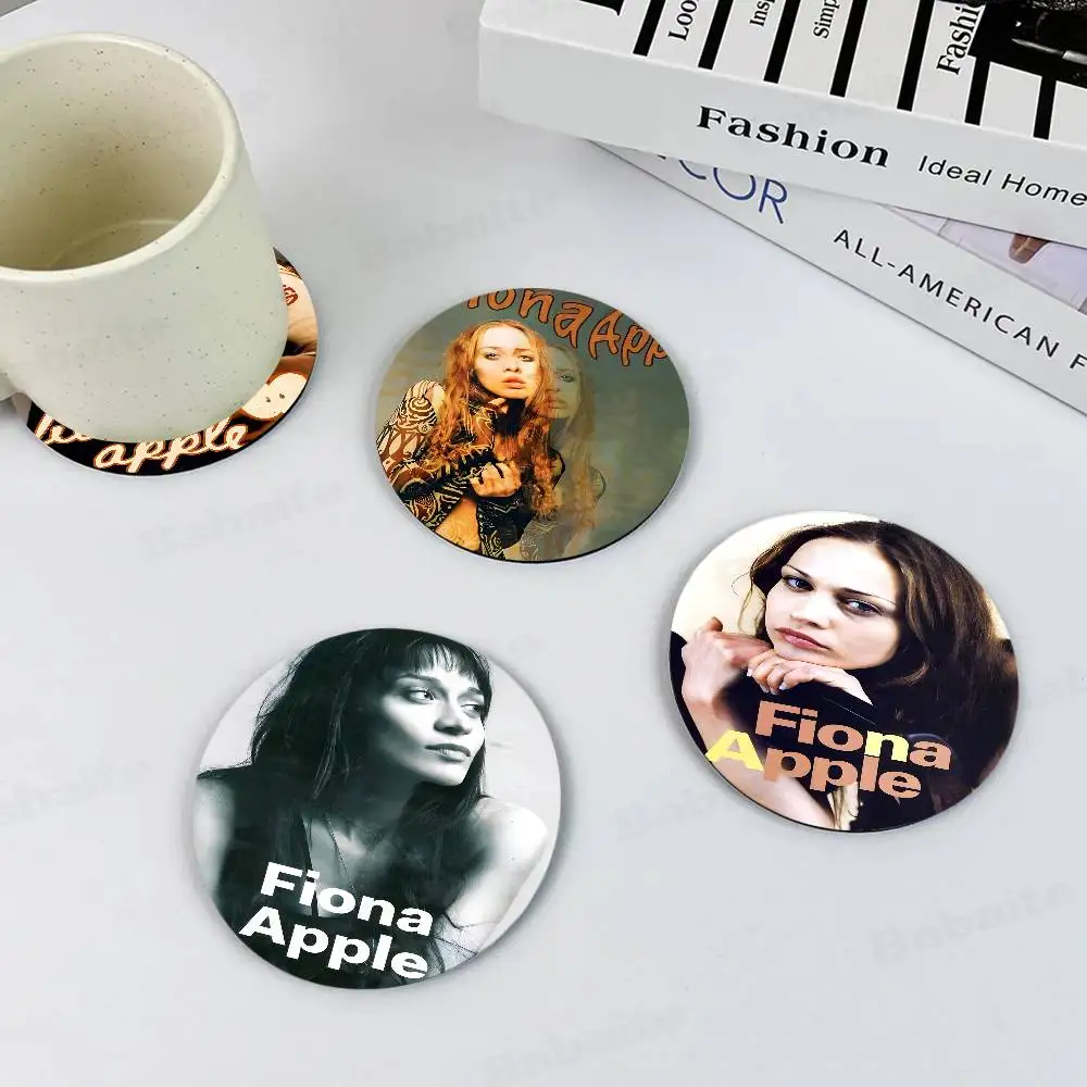

Fiona Apple Pattern Art Painted Wooden Anti-slip Coasters, Suitable For Decoration Of Living Room Kitchenware