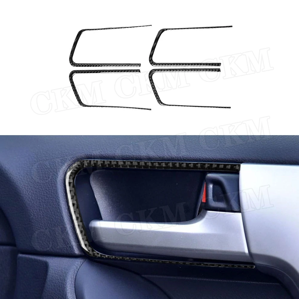 

CKMUUER углеродное волокно для Toyota Land Cruiser Prado 2010-2018, внутренняя чаша двери автомобиля, ручка, декоративная рамка, наклейки на крышку