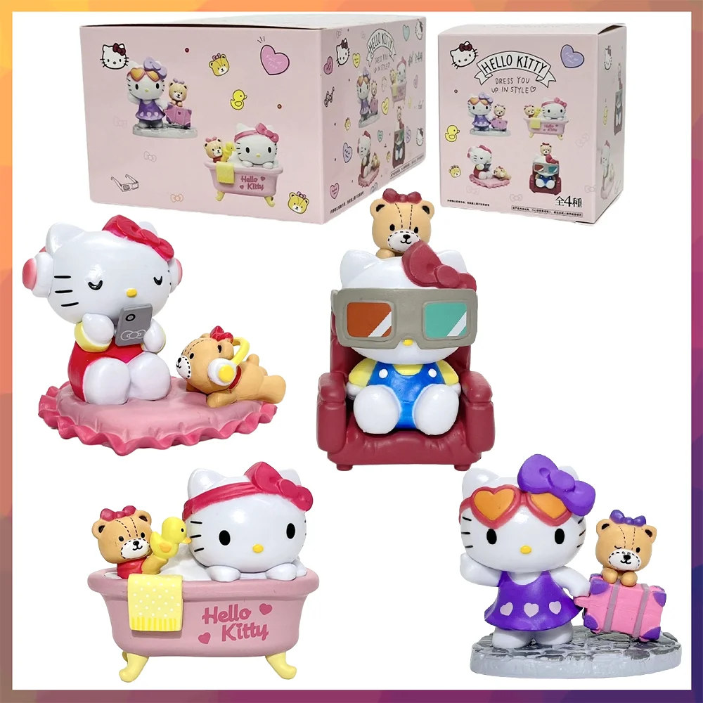 

Платье Hello Kitty You Up in Style Mystery Kawaii, очаровательная глухая коробка, подарки, игрушечная модель, аниме-фигурка, коллекционные украшения