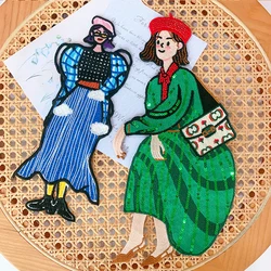 Embroidered Fabric Patches for Girls, Cartoon Embroidery, Handmade DIY Sewing Supplies, Fashion Badges, Back Patch, Ba Ba
