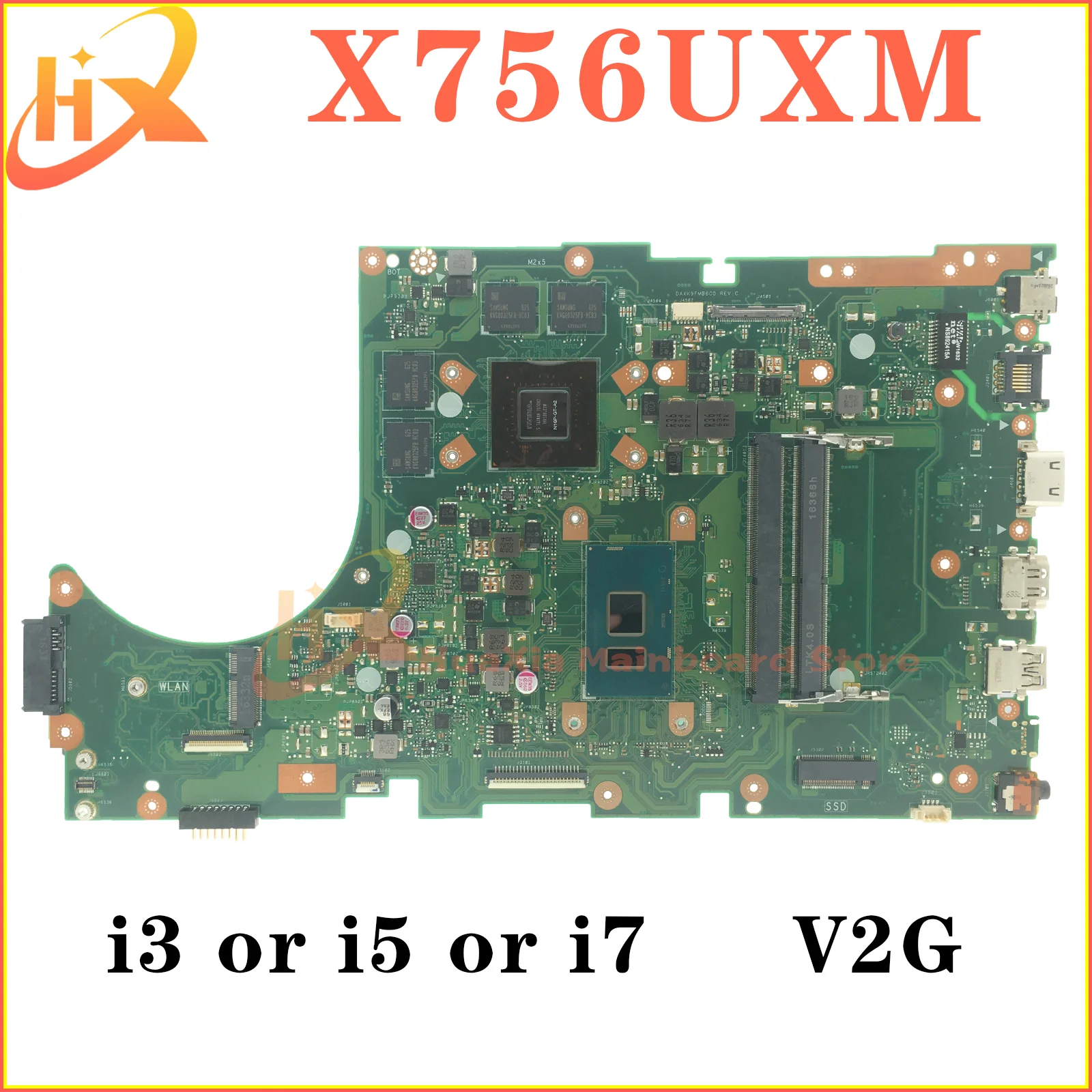 X756U Mainboard For ASUS X756UQ X756UR X756UAK A756U X756UV X756UJ X756UA X756UQK X756UX X756UXM Laptop Motherboard i3 i5 i7